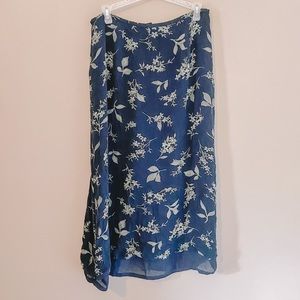 🌿 Vintage Botanical Maxi Skirt